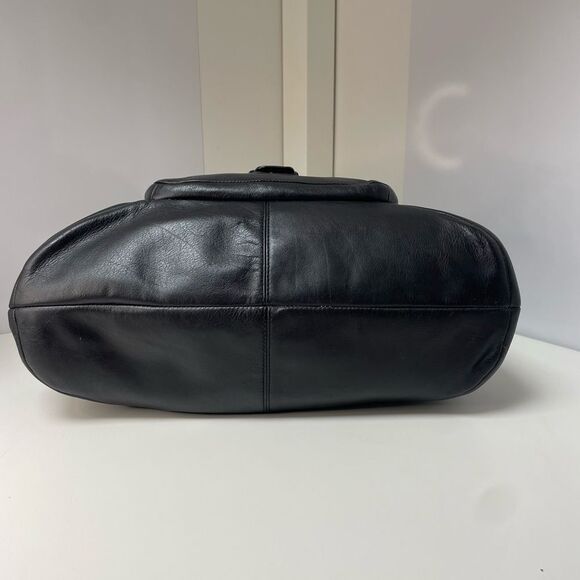 Coach Campbell Belle Black Leather Carryall Tote Shoulder Bag - Picture 6 of 11